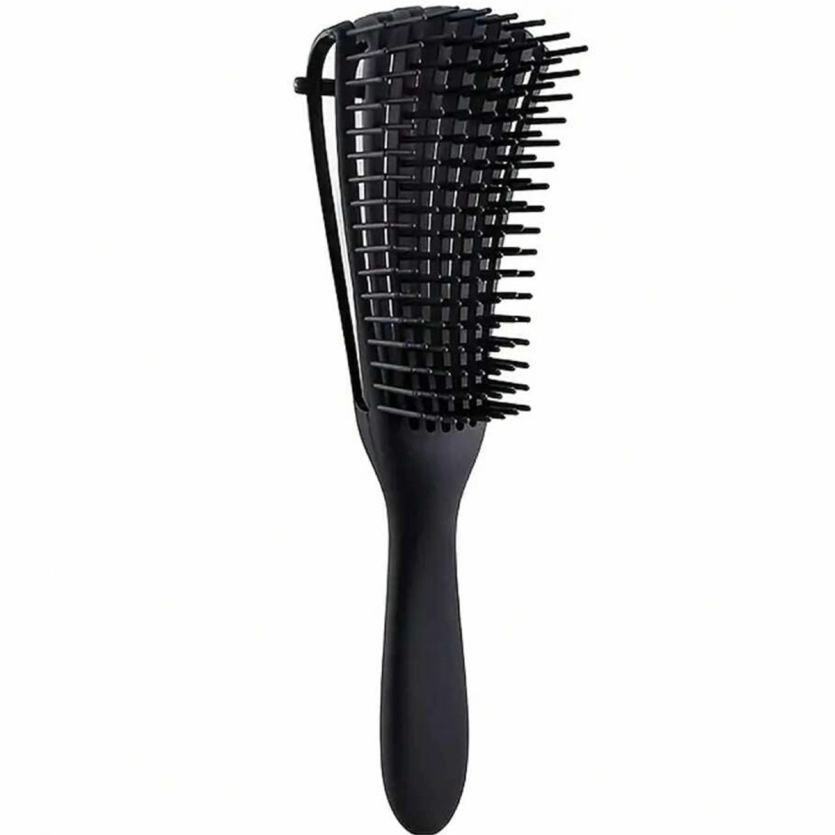 Curved blow-dry brush that follows the shape of the scalp for better performance.