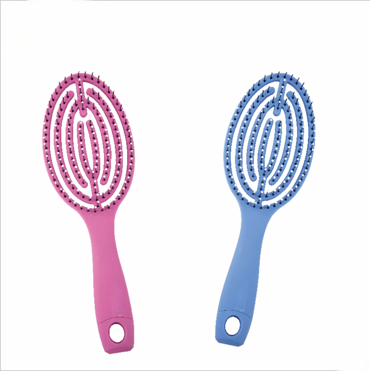 Curved vent brush designed for faster blow drying and effortless styling.