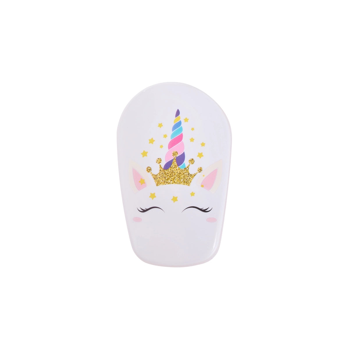 Compact hair brush for gentle detangling, styling, and touch-ups on all hair types.