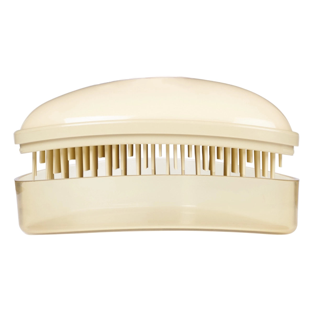 Compact hair brush for smoothing and styling all hair types.